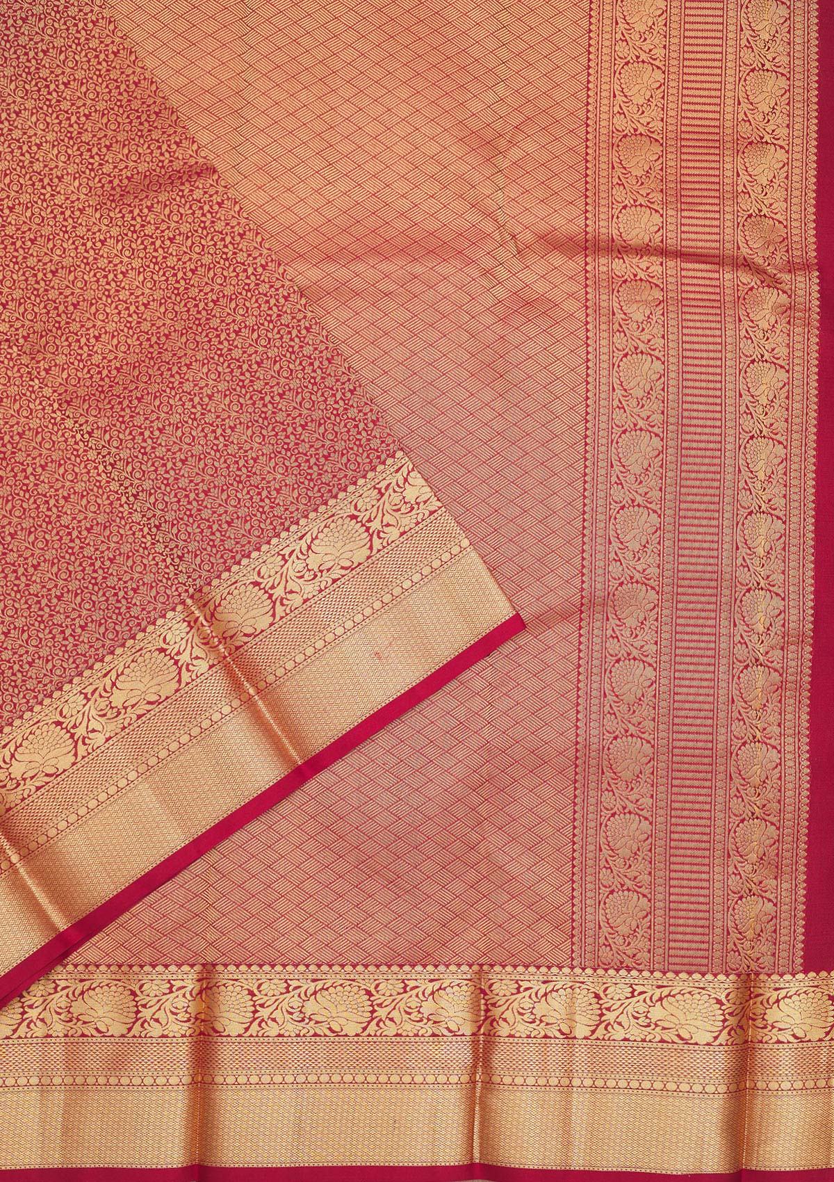 Dark Maroon Zariwork Pure Silk Saree-Koskii