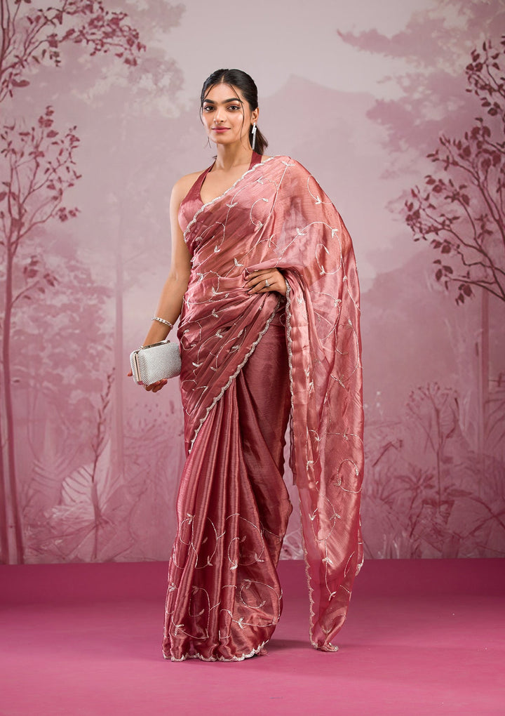 Gold Cutdana Georgette Saree