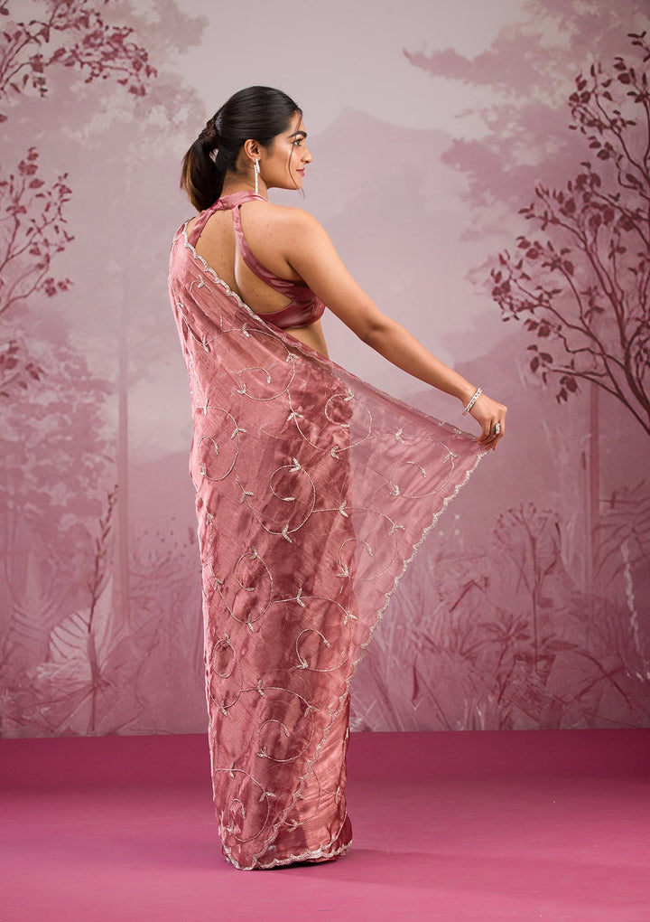 Gold Cutdana Georgette Saree