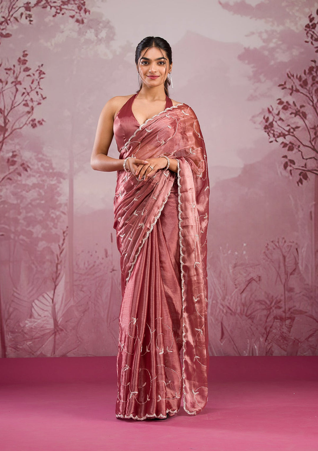 Gold Cutdana Georgette Saree