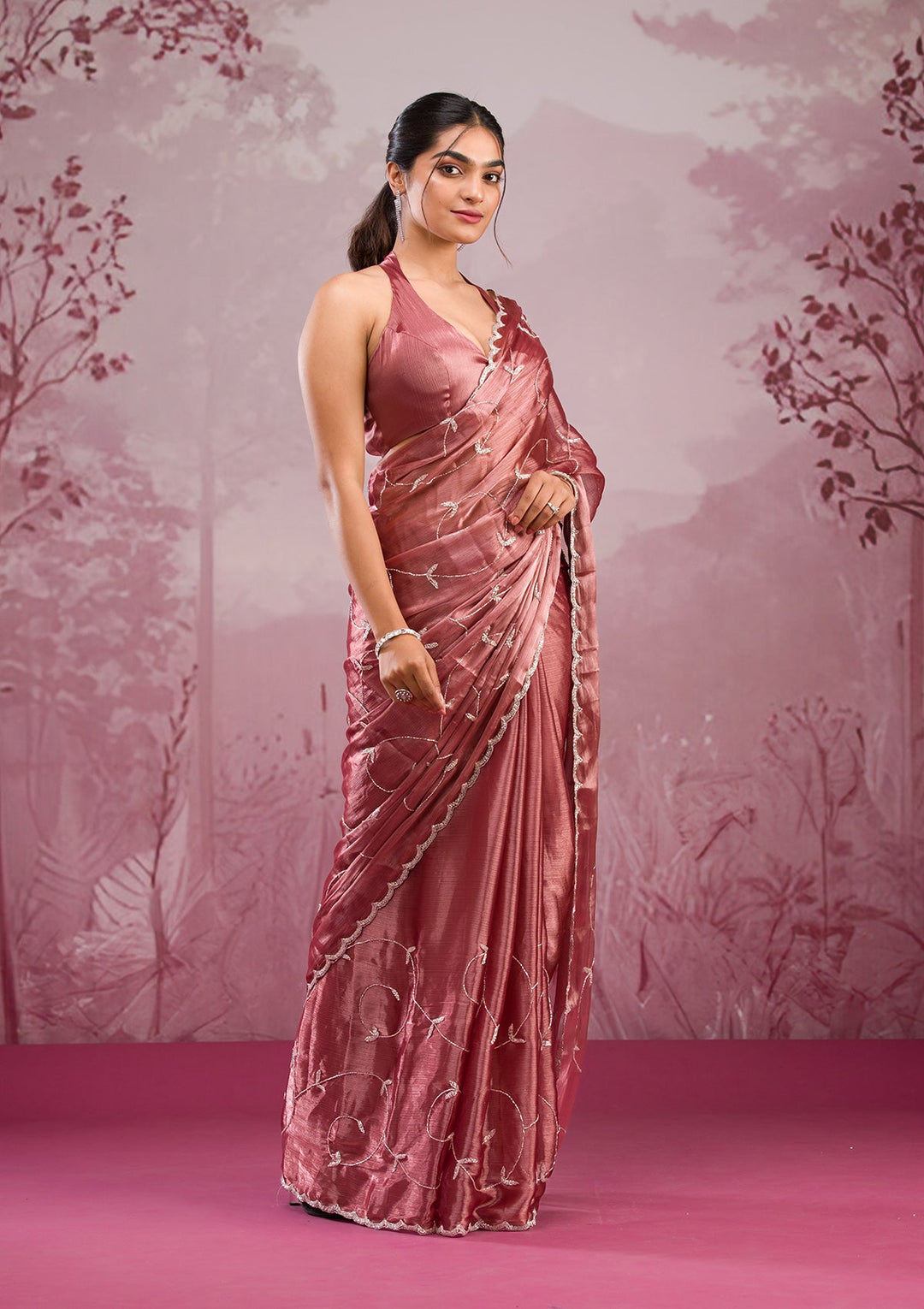 Gold Cutdana Georgette Saree