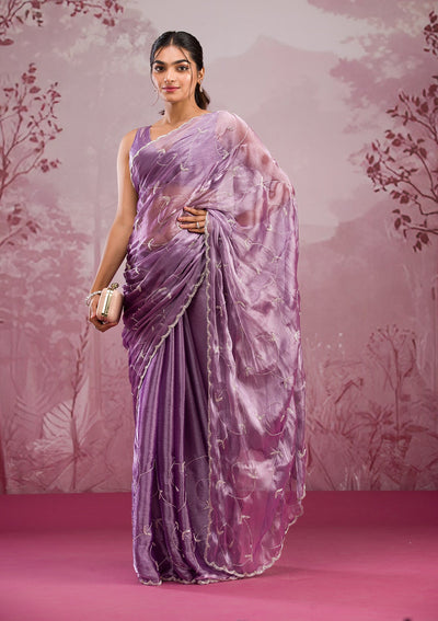 Lavender Cutdana Tissue Saree-Koskii