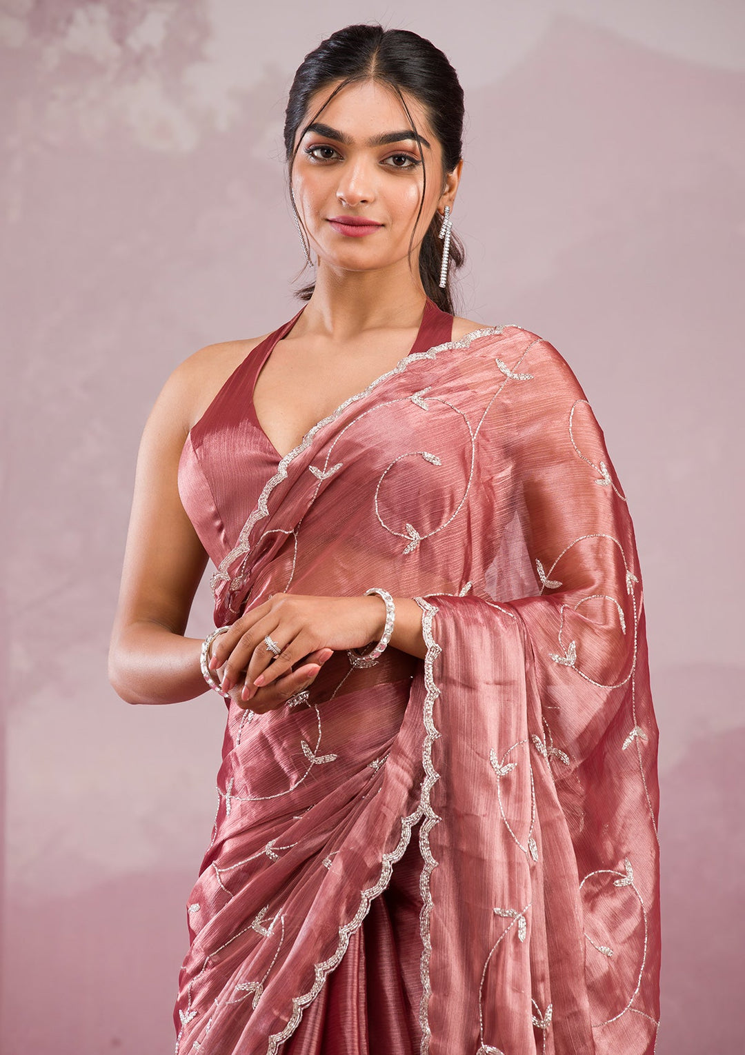 Gold Cutdana Georgette Saree