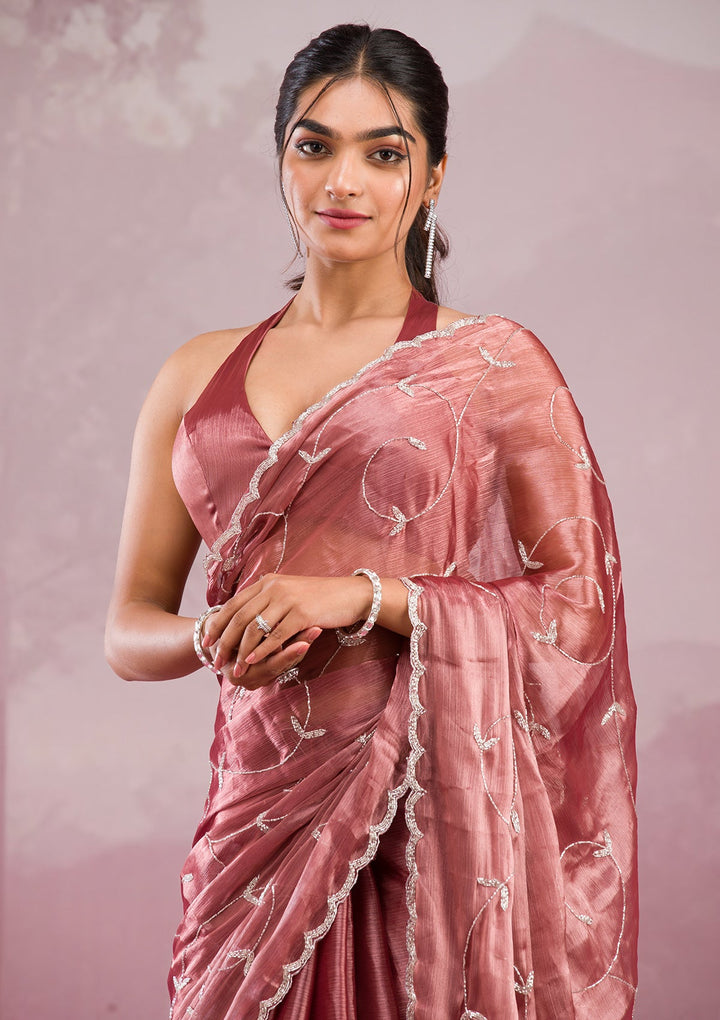 Gold Cutdana Georgette Saree