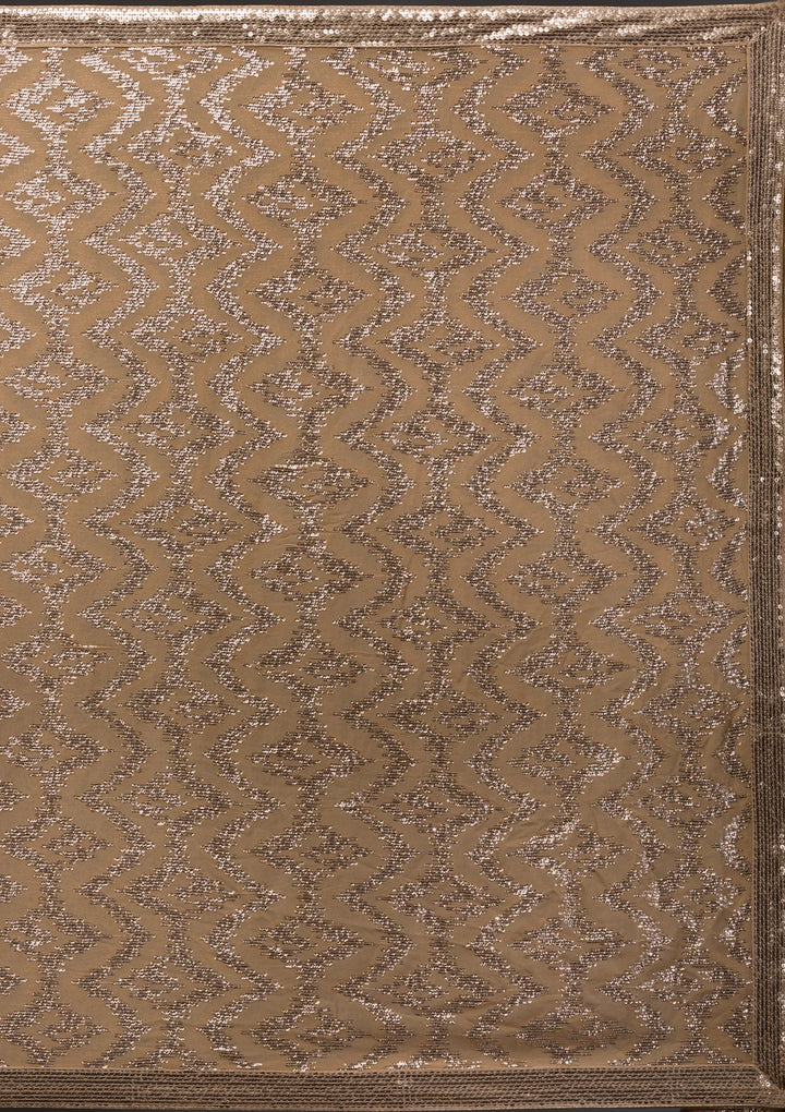 Gold Sequins Georgette Saree-Koskii