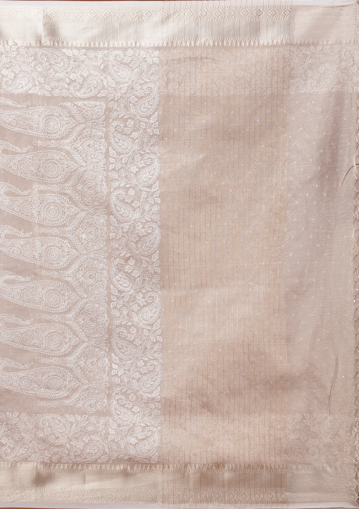 Gold Silver Zariwork Tissue Saree