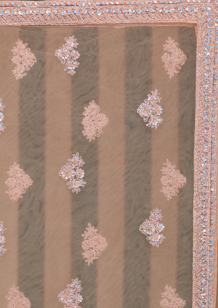 Gold Stonework Net Readymade Lehenga