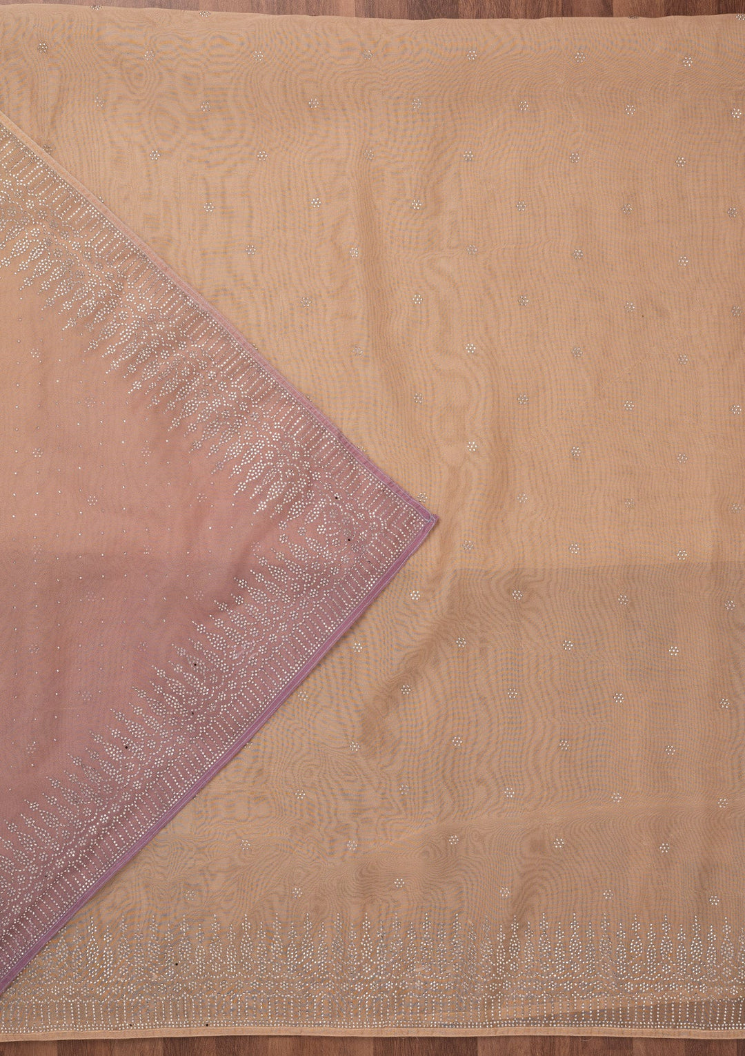 Gold Swarovski Tissue Unstitched Salwar Suit-Koskii