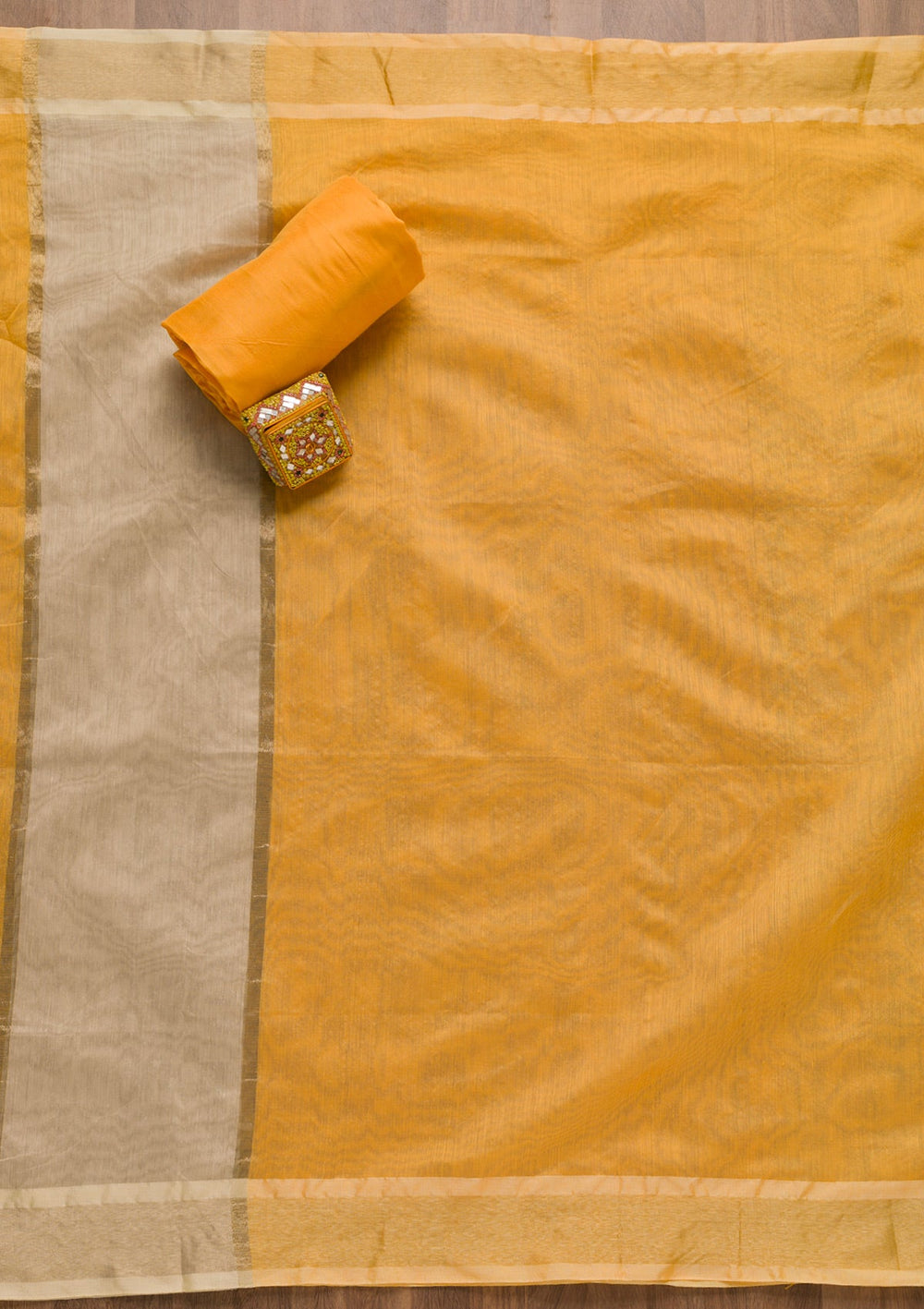 Gold Zariwork Brocade Unstitched Salwar Kameez-Koskii