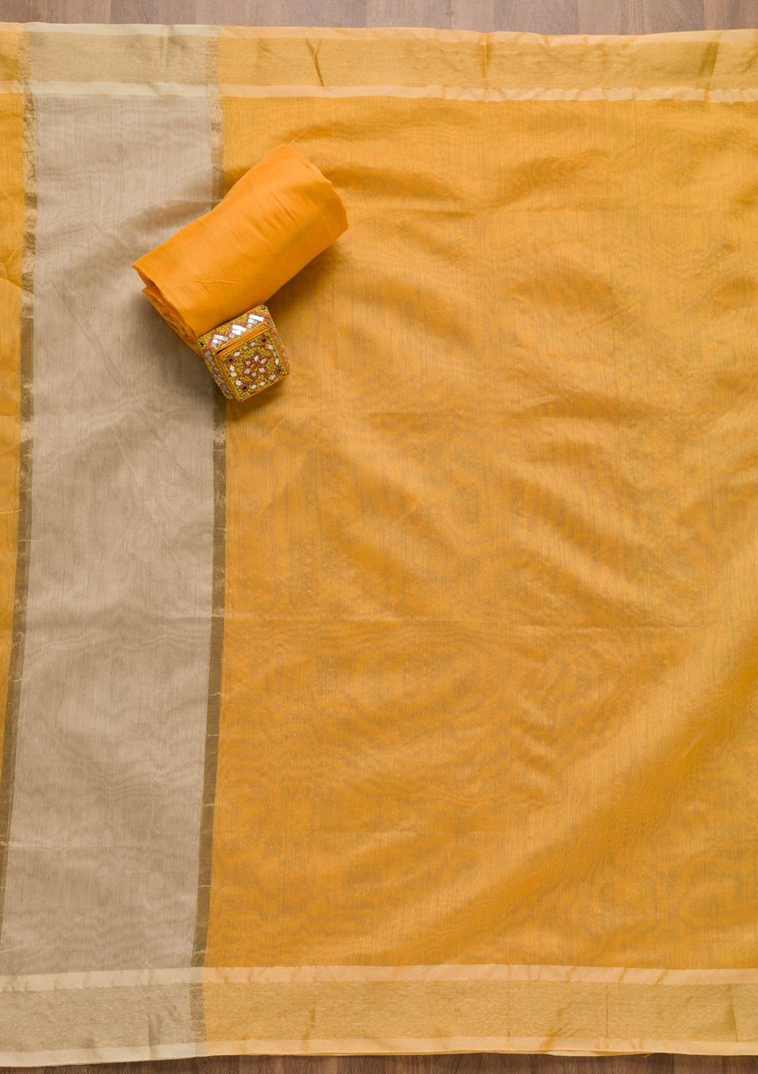 Gold Zariwork Brocade Unstitched Salwar Kameez-Koskii