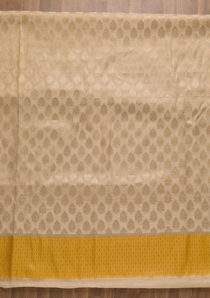 Gold Zariwork Brocade Unstitched Salwar Kameez-Koskii