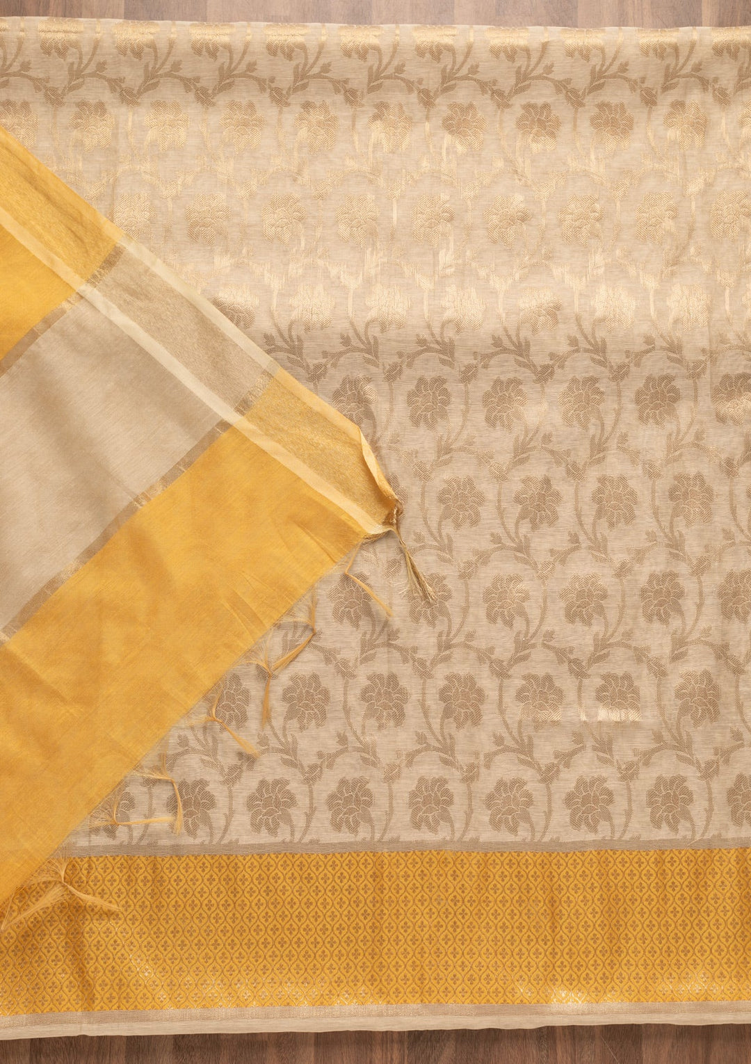 Gold Zariwork Brocade Unstitched Salwar Kameez-Koskii