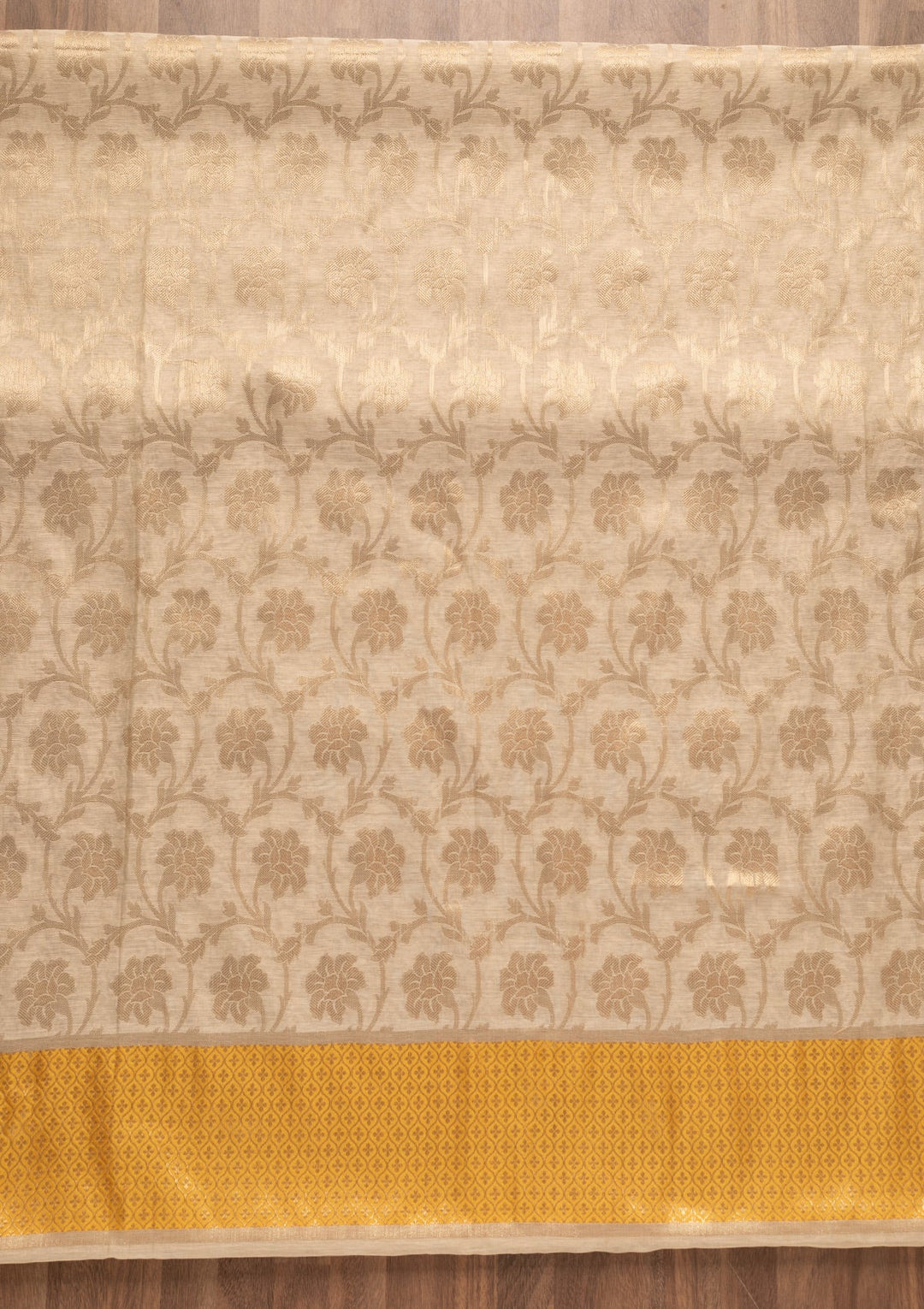 Gold Zariwork Brocade Unstitched Salwar Kameez-Koskii