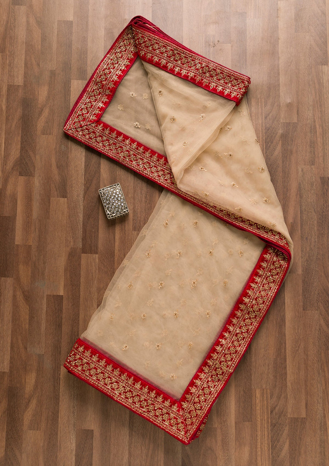 Gold Zariwork Net Dupatta-Koskii