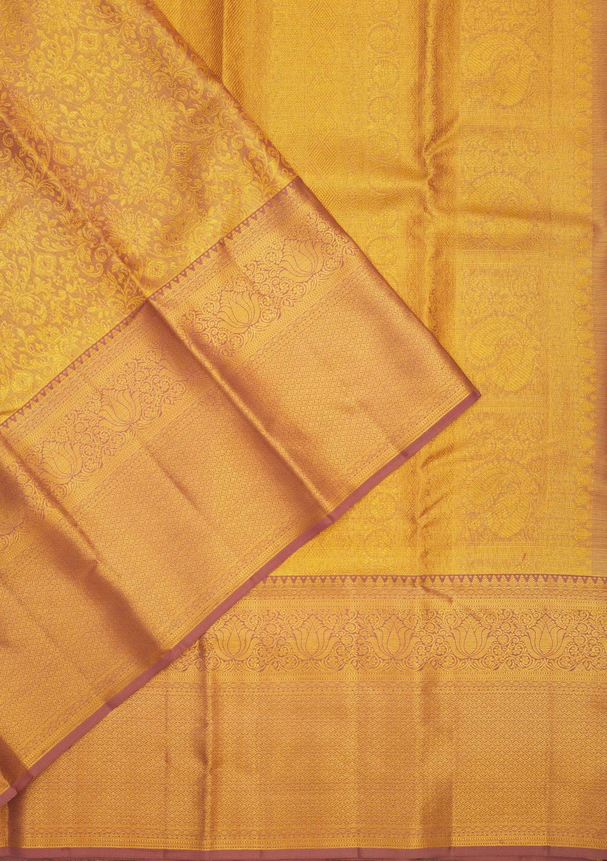 Gold Zariwork Pure Silk Saree-Koskii