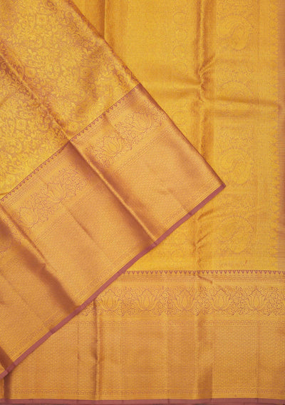 Gold Zariwork Pure Silk Saree-Koskii