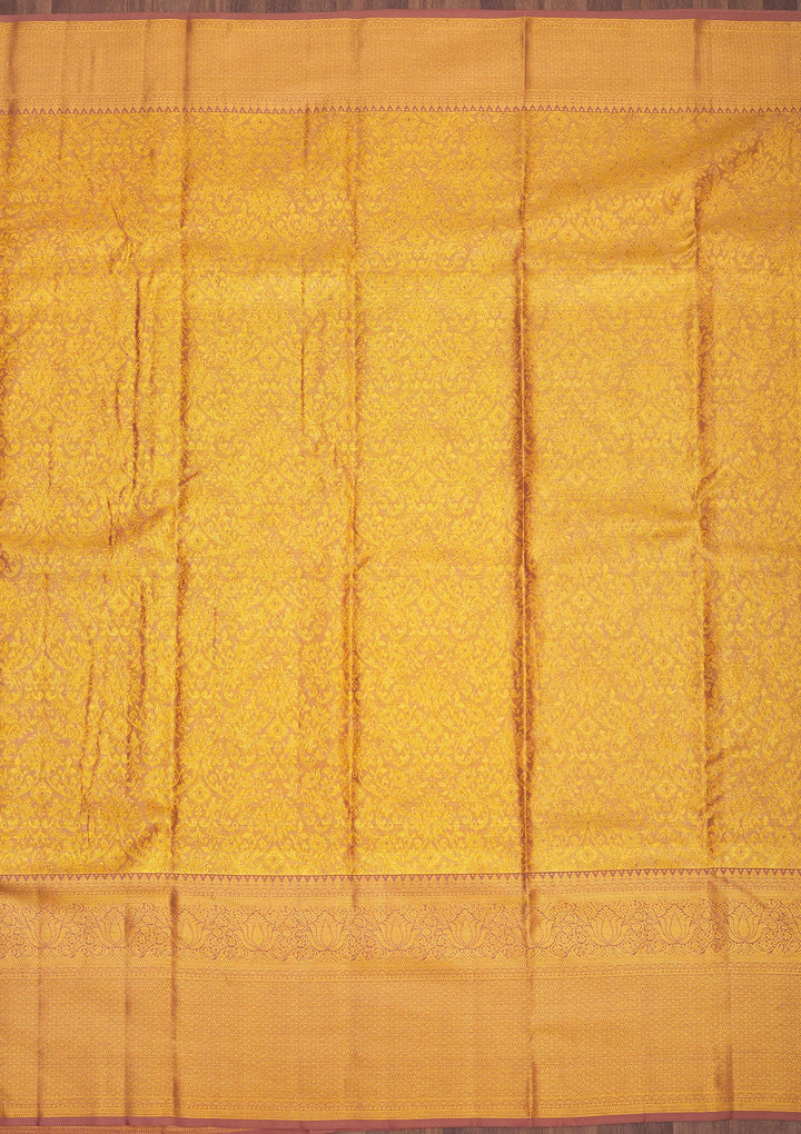 Gold Zariwork Pure Silk Saree-Koskii