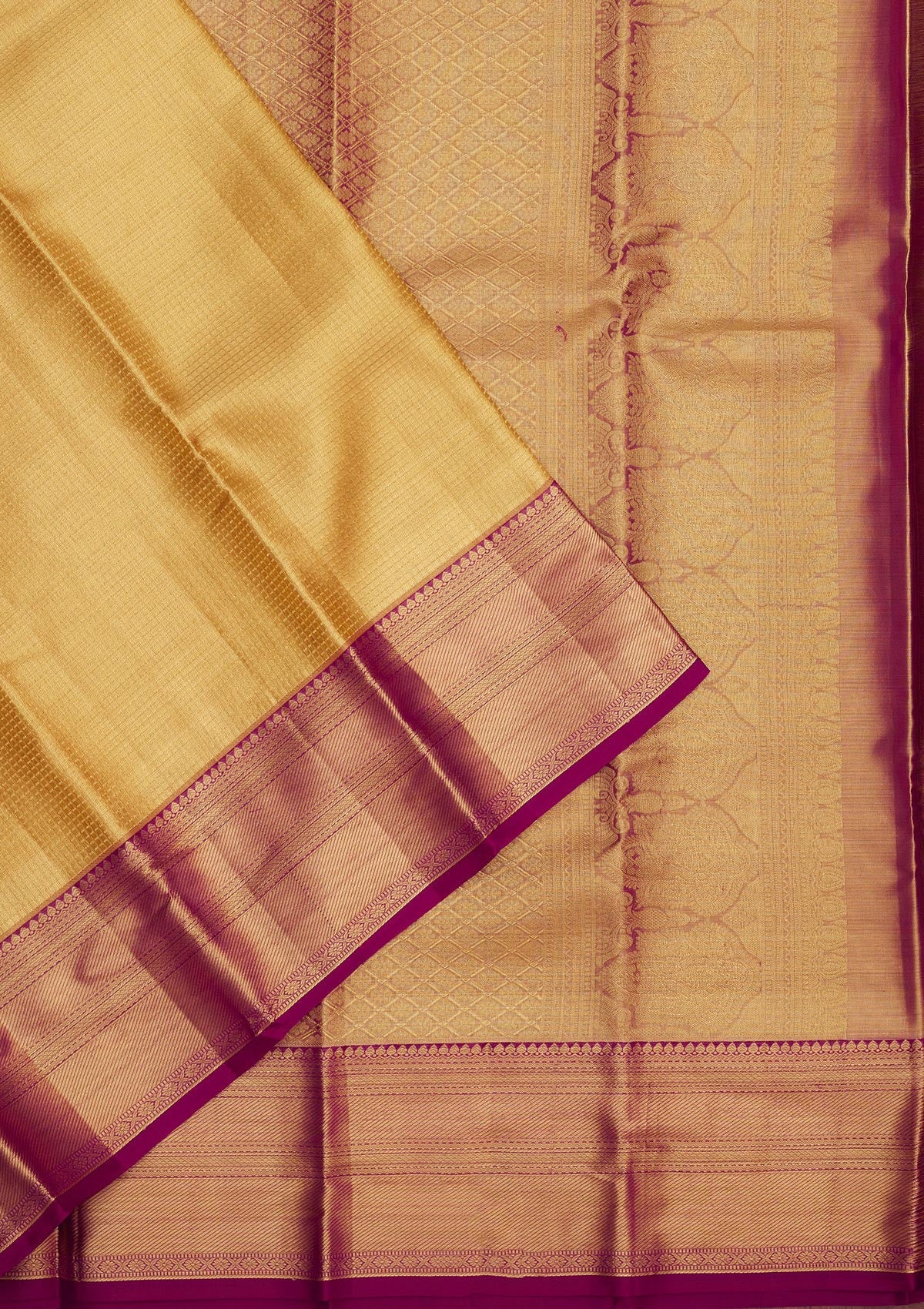 Gold Zariwork Pure Silk Saree-Koskii