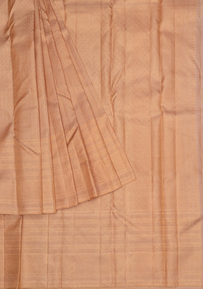 Gold Copper Zariwork Pure Silk Saree - Koskii