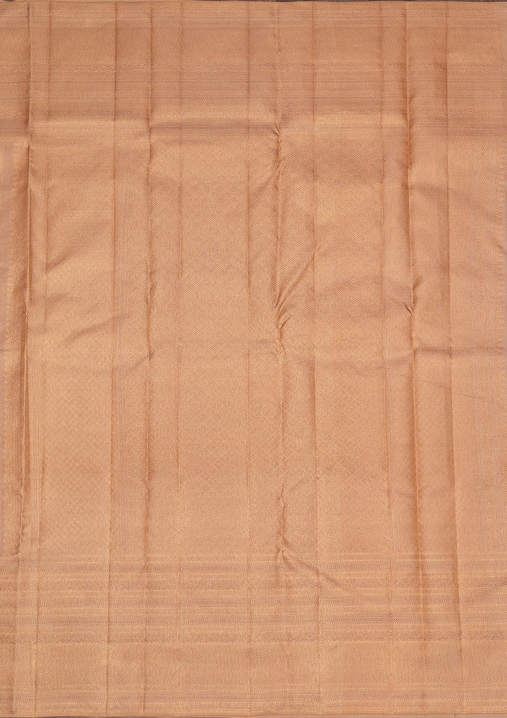 Gold Copper Zariwork Pure Silk Saree - Koskii