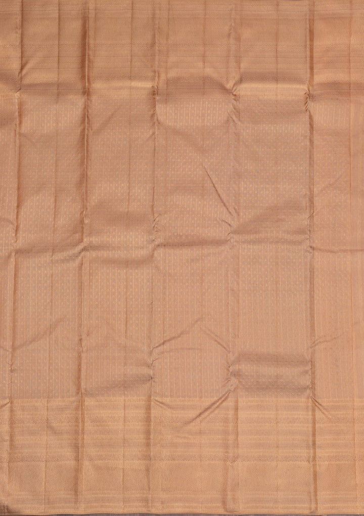 Gold Copper Zariwork Pure Silk Saree - Koskii