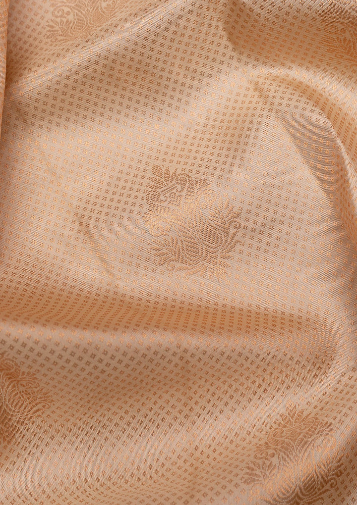 Gold Copper Zariwork Pure Silk Saree - Koskii