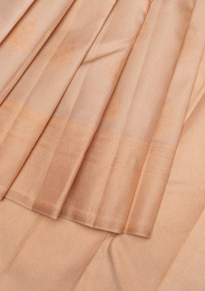 Gold Copper Zariwork Pure Silk Saree - Koskii