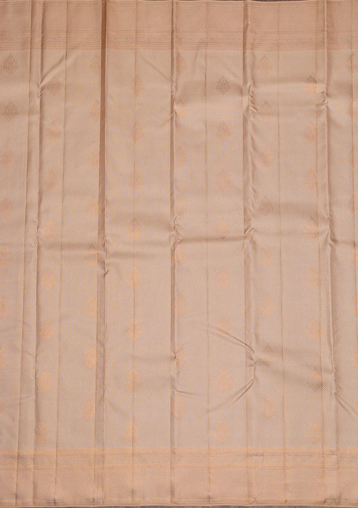 Gold Copper Zariwork Pure Silk Saree - Koskii