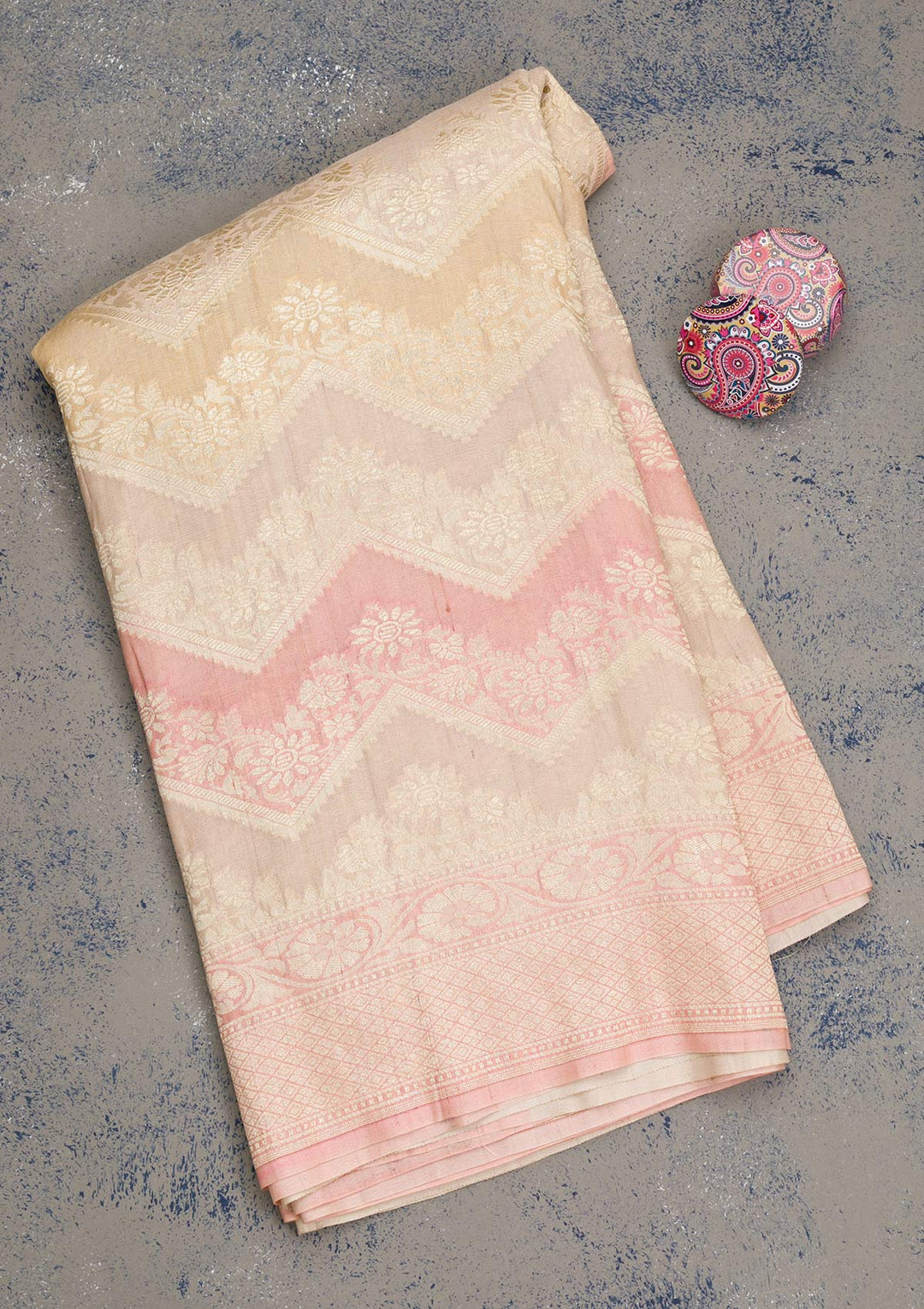 Gold Zariwork Pure Silk Saree-Koskii