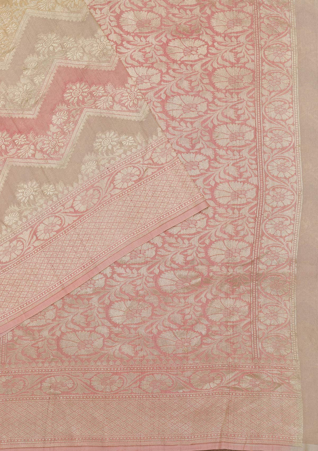 Gold Zariwork Pure Silk Saree-Koskii