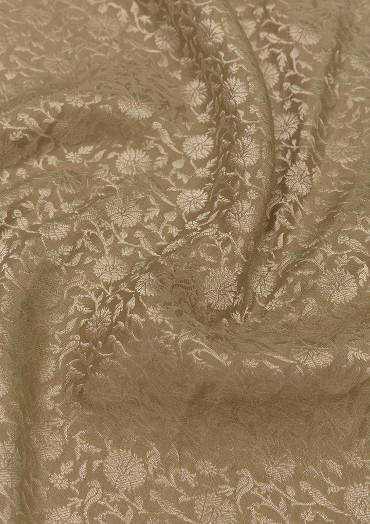 Gold Zariwork Pure Silk Saree-Koskii