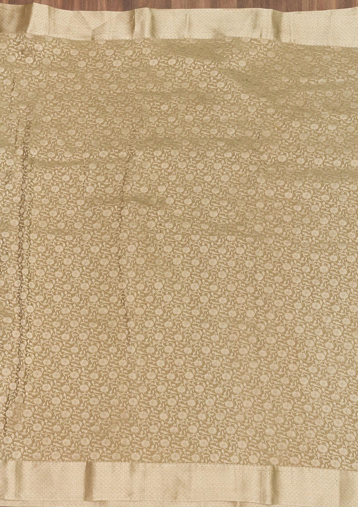 Gold Zariwork Pure Silk Saree-Koskii