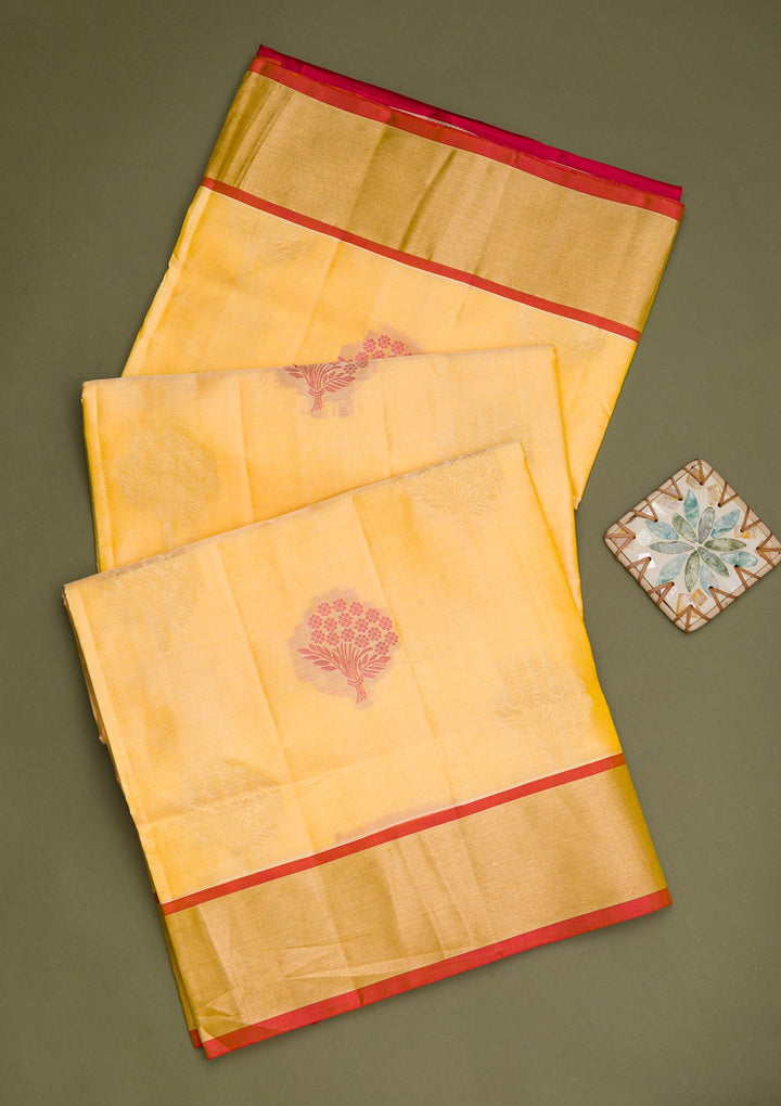 Gold Zariwork Pure Silk Saree-Koskii