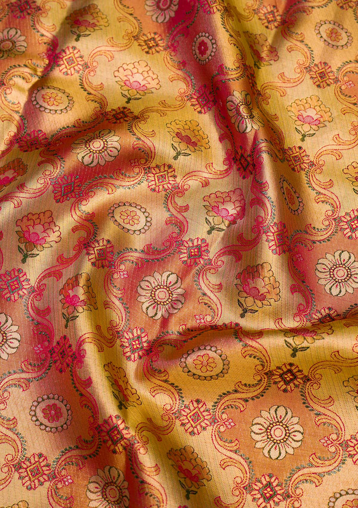Gold Zariwork Pure Silk Saree-Koskii