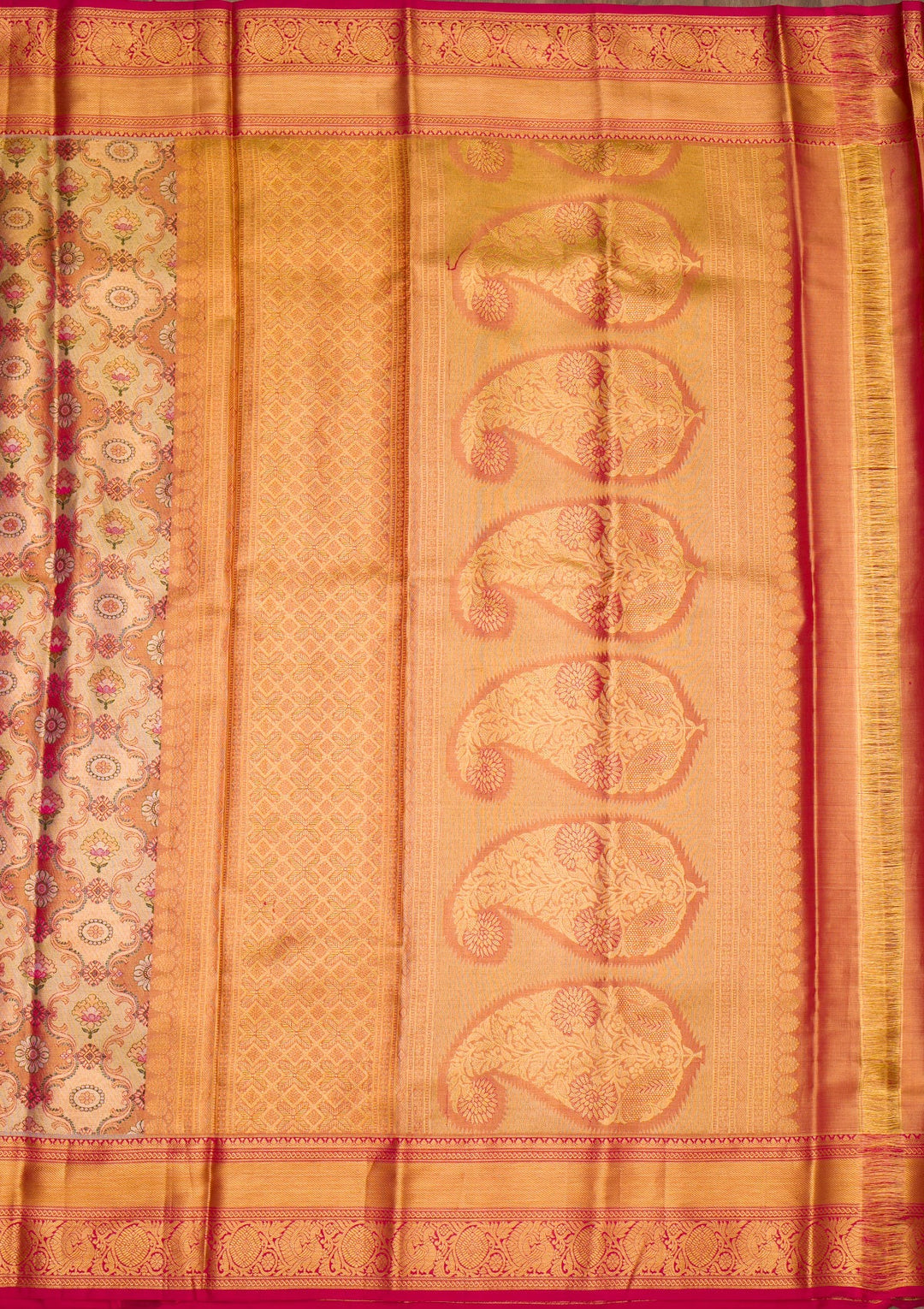Gold Zariwork Pure Silk Saree-Koskii