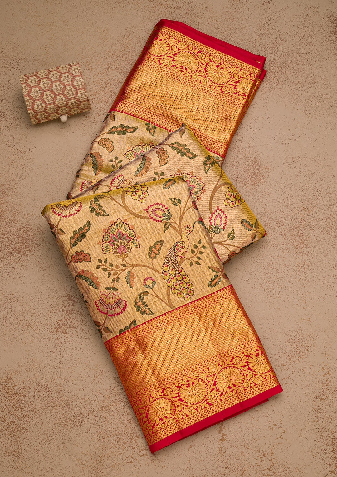 Gold Zariwork Pure Silk Saree-Koskii