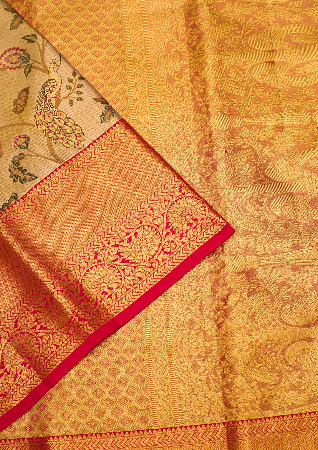 Gold Zariwork Pure Silk Saree-Koskii