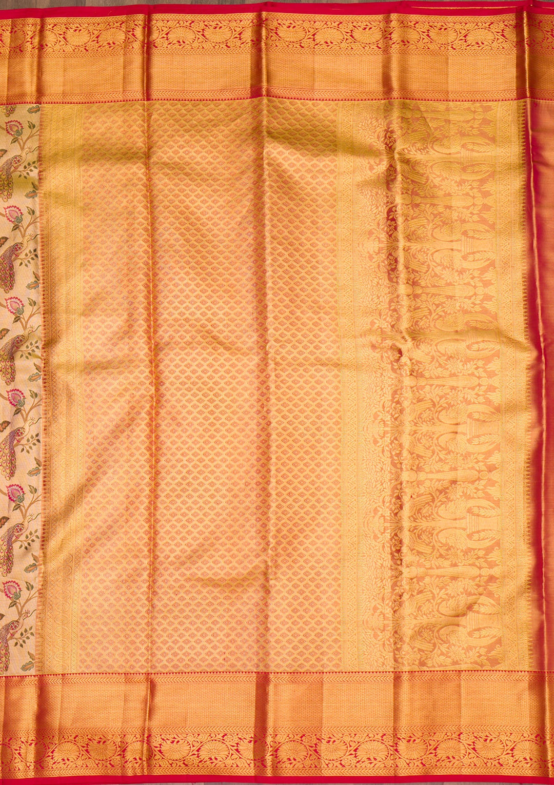 Gold Zariwork Pure Silk Saree-Koskii