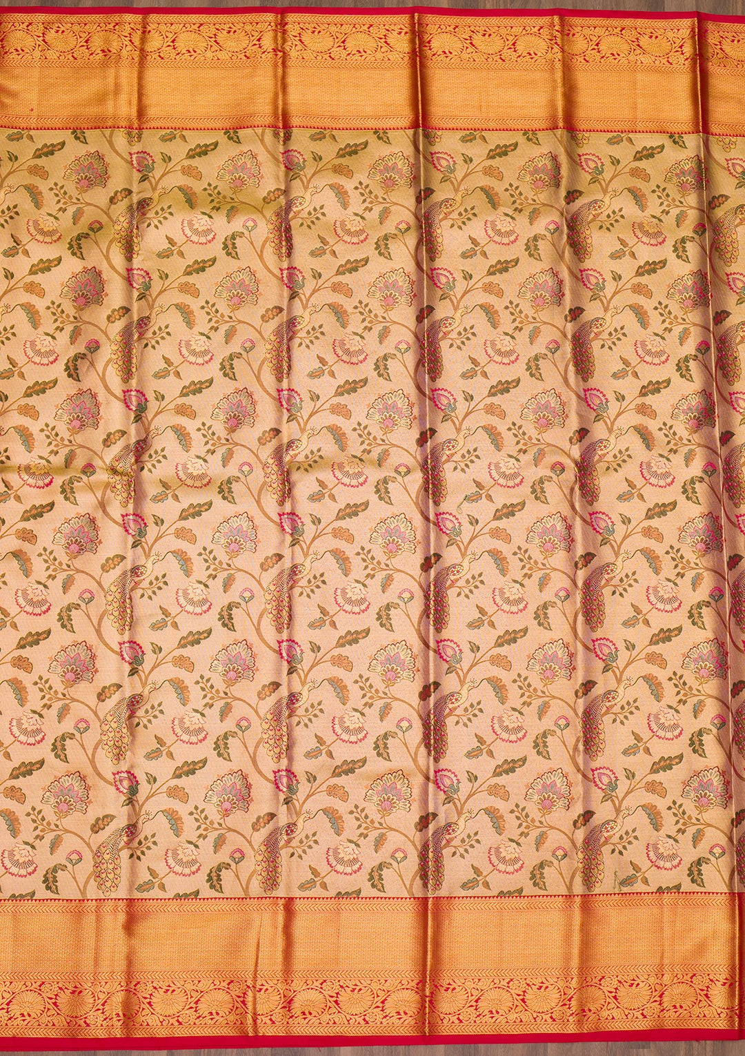 Gold Zariwork Pure Silk Saree-Koskii