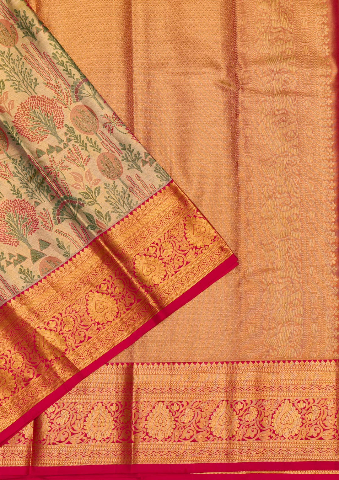 Gold Zariwork Pure Silk Saree-Koskii