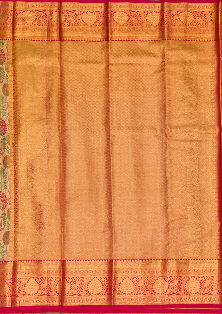 Gold Zariwork Pure Silk Saree-Koskii