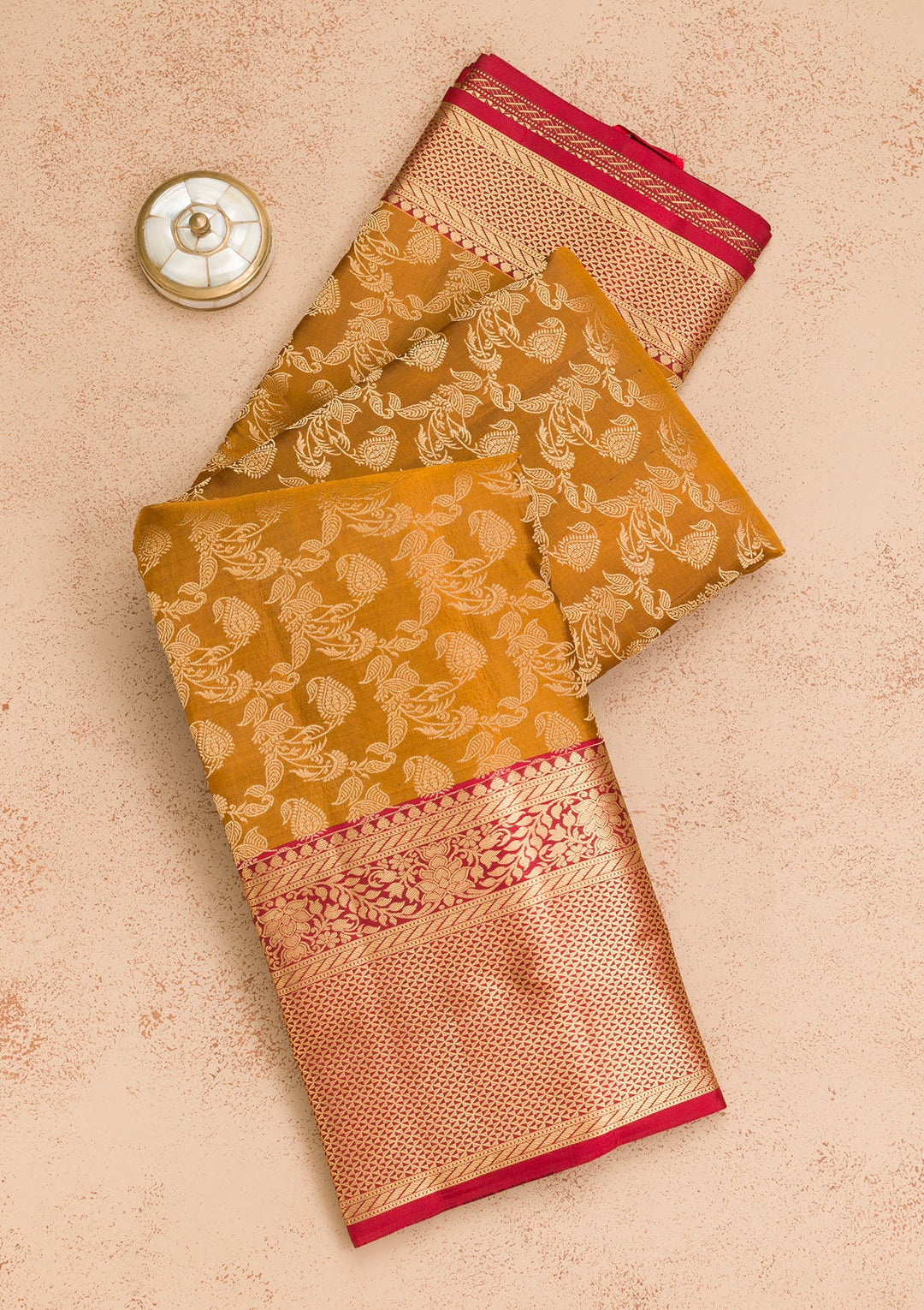 Gold Zariwork Pure Silk Saree-Koskii