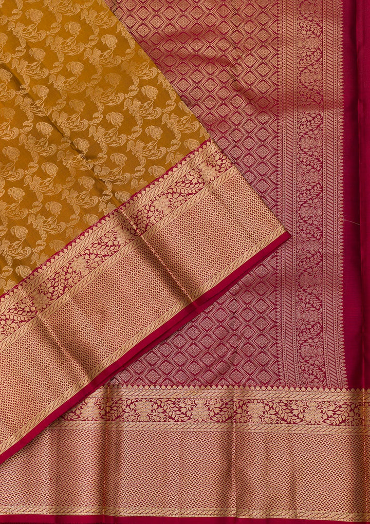 Gold Zariwork Pure Silk Saree-Koskii