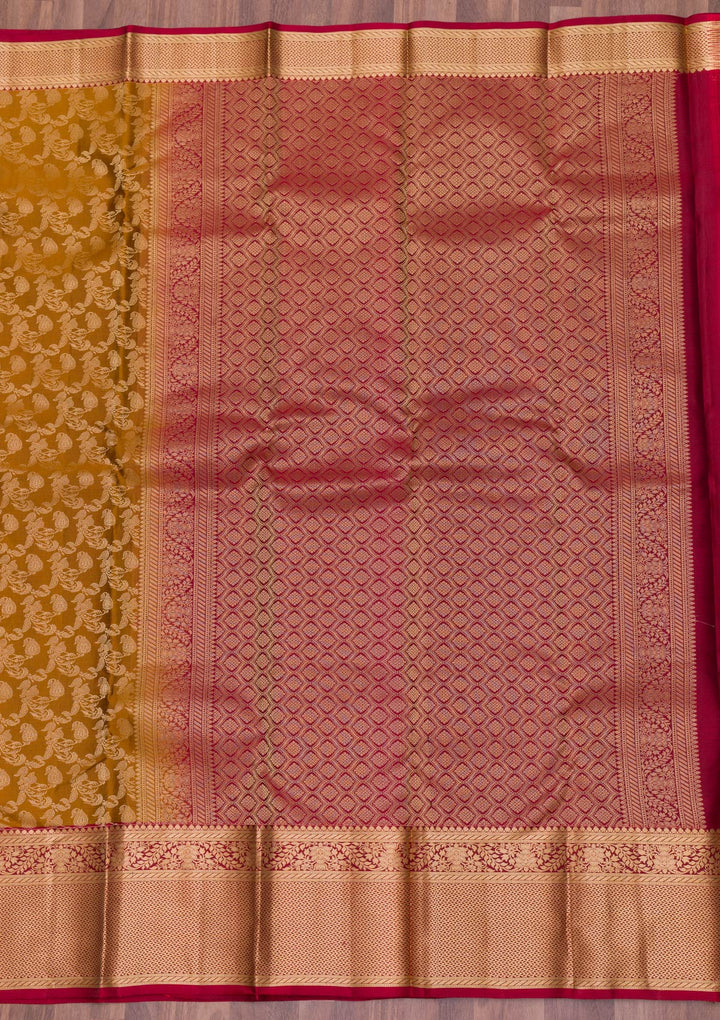 Gold Zariwork Pure Silk Saree-Koskii