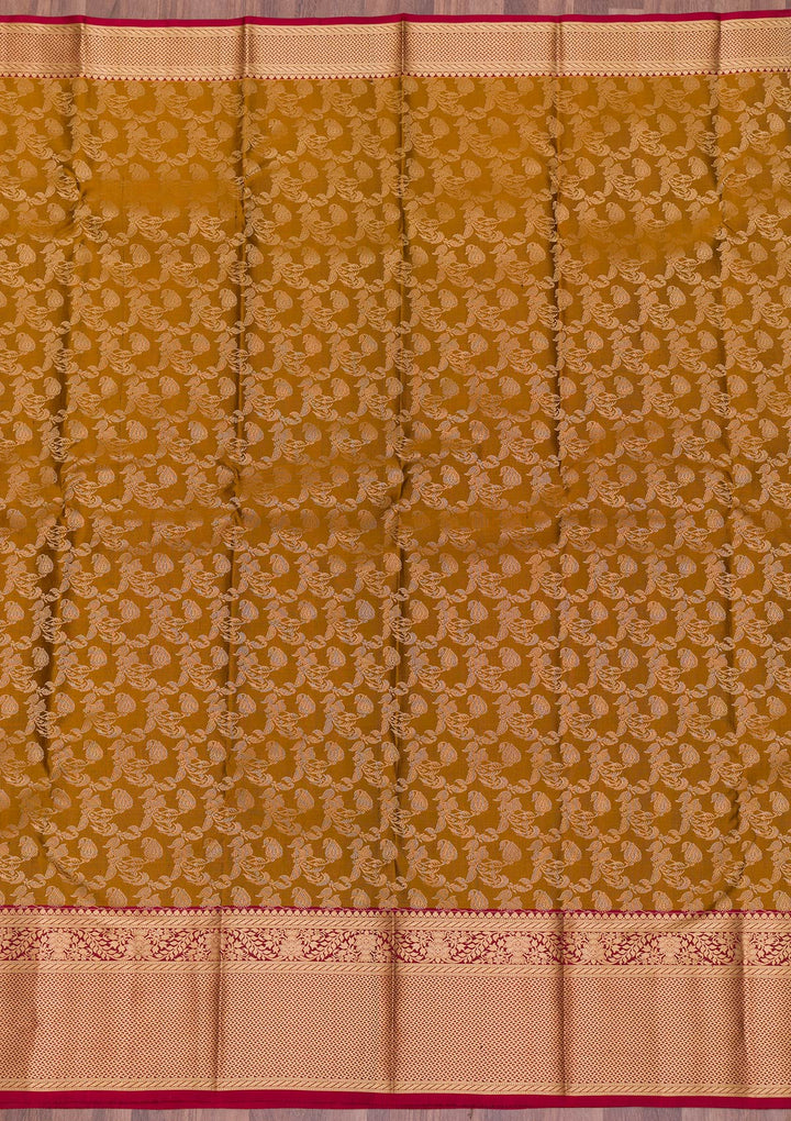 Gold Zariwork Pure Silk Saree-Koskii