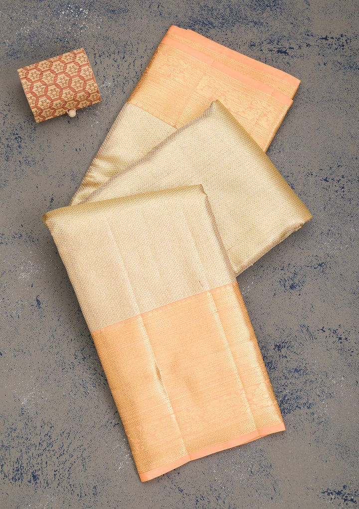 Gold Zariwork Pure Silk Saree-Koskii