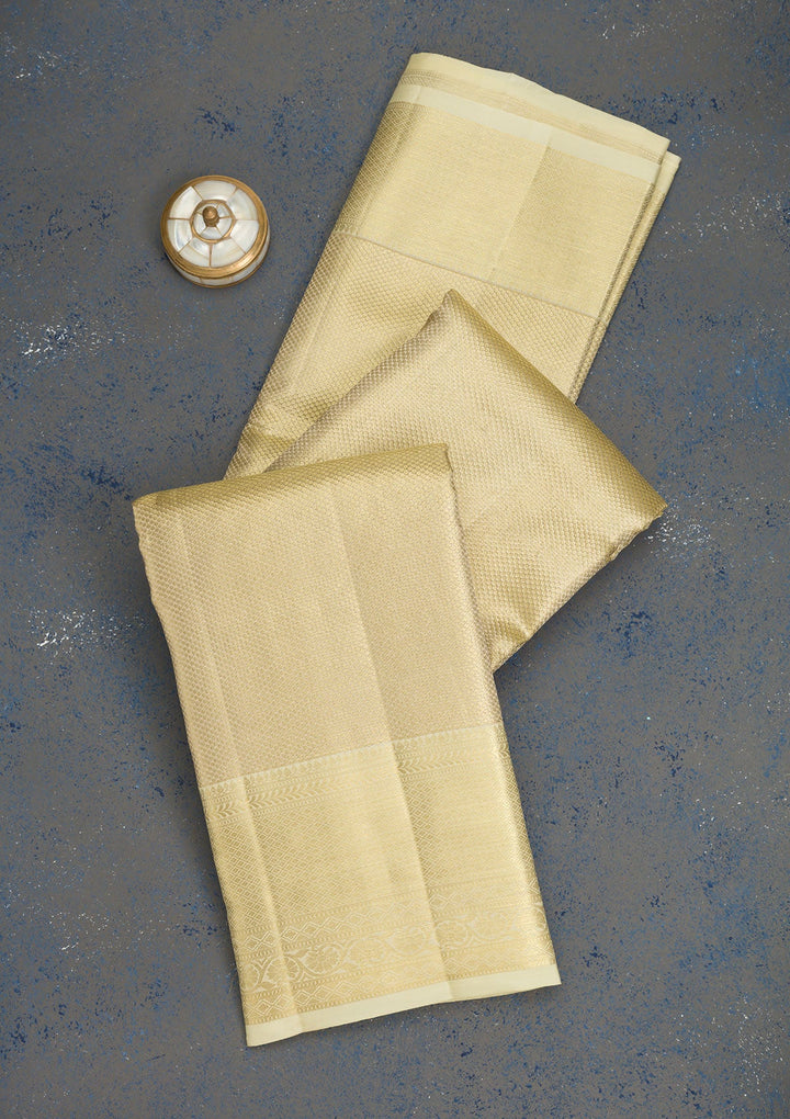 Gold Zariwork Pure Silk Saree-Koskii