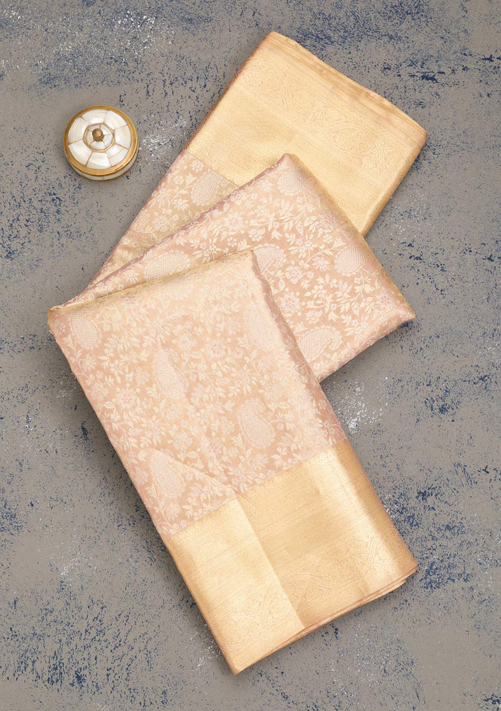 Gold Zariwork Pure Silk Saree-Koskii
