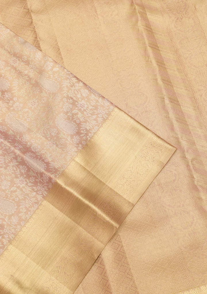 Gold Zariwork Pure Silk Saree-Koskii