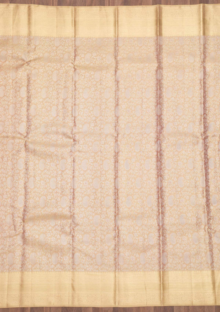Gold Zariwork Pure Silk Saree-Koskii